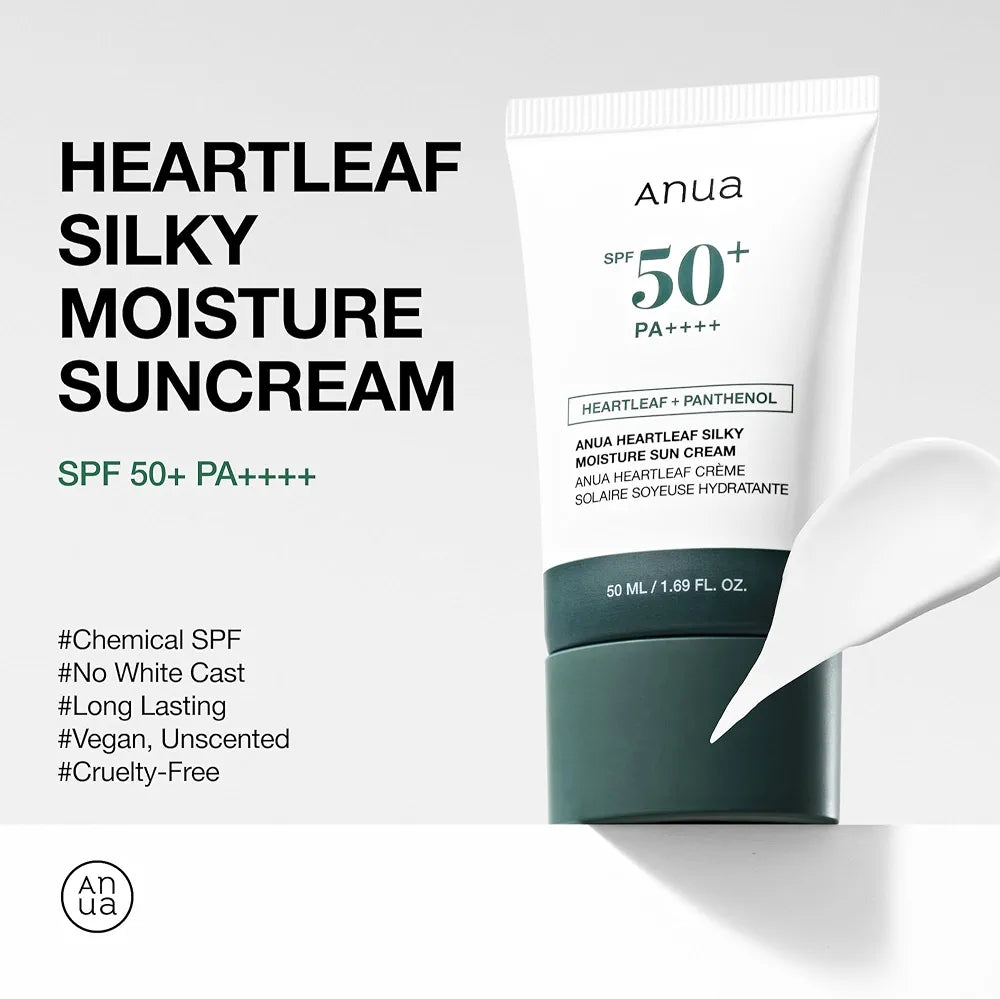 ANUA HEARTLEAF +PANTHENOL SILKY MOISTURE SUN CREAM( NEW) 50ML