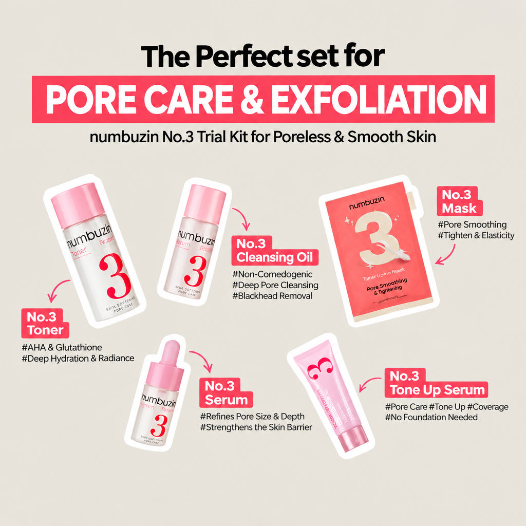 NUMBUZIN NO 3 TRIAL KIT FOR PORLESS & SMOOTH SKIN 5PCS