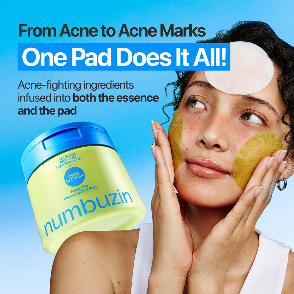 NUMBUZIN ZERO BLEMISH AZELA CICA BALANCING DUAL PADS (60 PADS ) 210 ML