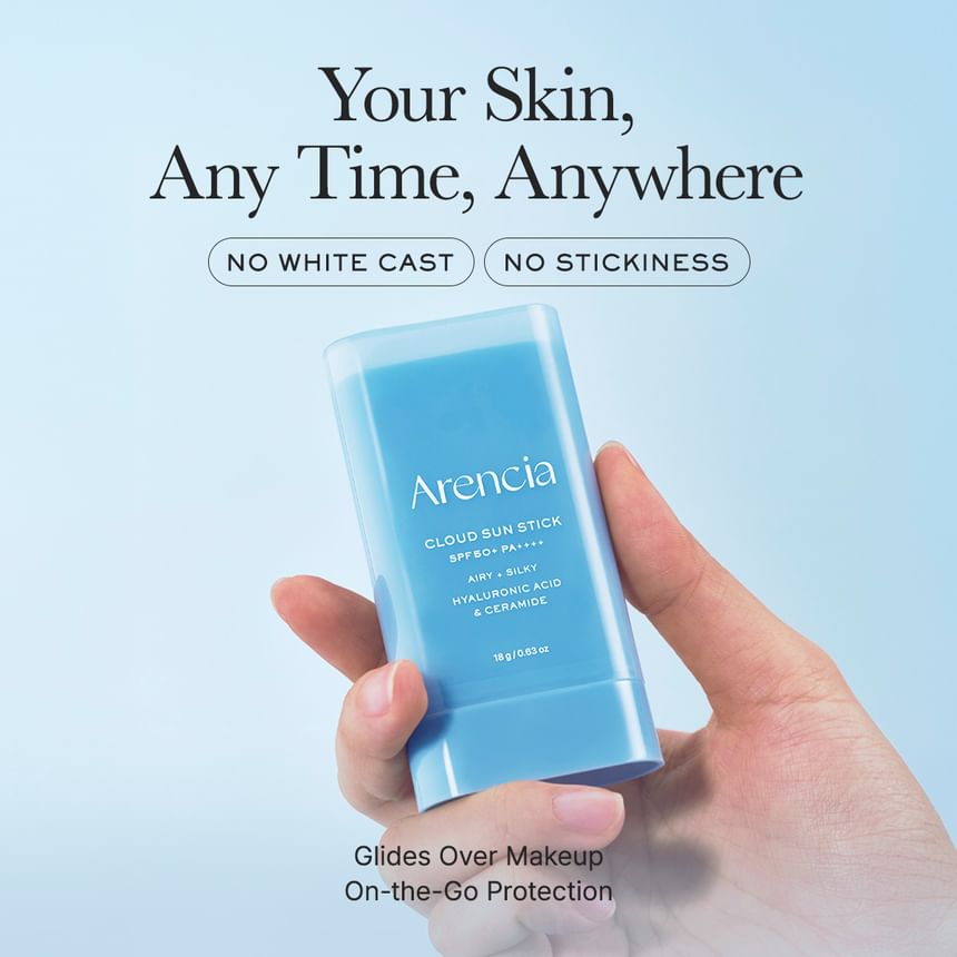 ARENCIA CLOUD SUN STICK SPF 50+ PA++++ AIRY+ SILKY HYALURONIC ACID & CERAMIDE 18G