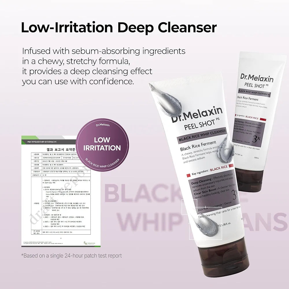 DR.MELAXIN PEEL SHOT BLACK RICE WHIP CLEANSER 100 ML