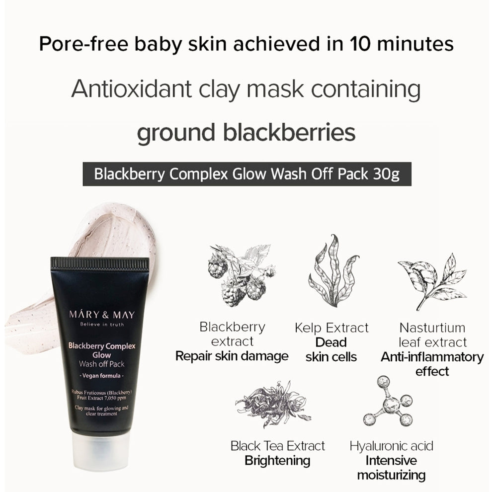 MÁRY & MAY MINI GIFT SET VEGAN WASH OFF MASK 5 MASKS