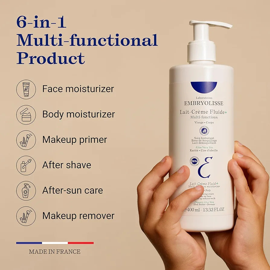EMBRYOLISSE LAIT CRÈME FLUIDE+ MULTI-FONCTIONS VISAGE ET CORP 400ML