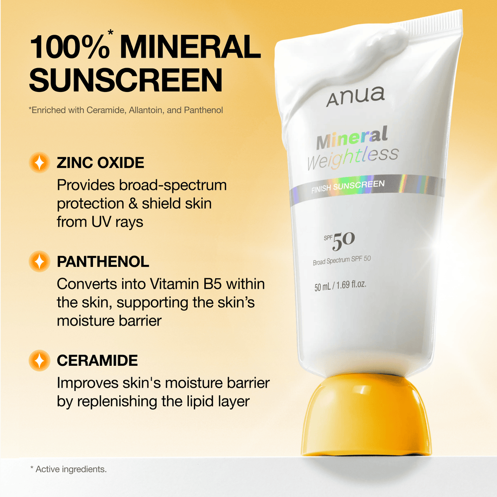 ANUA MINERAL WEIGHTLESS FINISH SUNSCREEN SPF50 PA++++