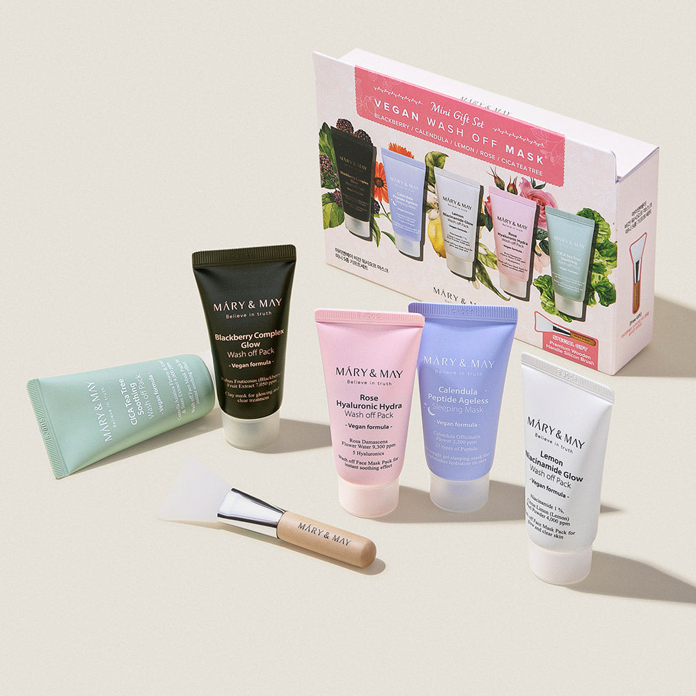 MÁRY & MAY MINI GIFT SET VEGAN WASH OFF MASK 5 MASKS