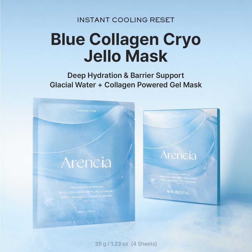 ARENCIA COOLING AND HYDRATING BLUE COLLAGEN CRYO JELLO MASK PDRN+ COLLAGEN+ GLACIAL WATER 35 G