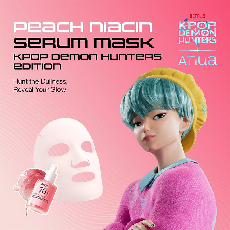 ANUA × KPOP DEMON HUNTERS PEACH 70+ NIACIN SERUM MASK KPOP DEMON+HUNTERS 25 ML