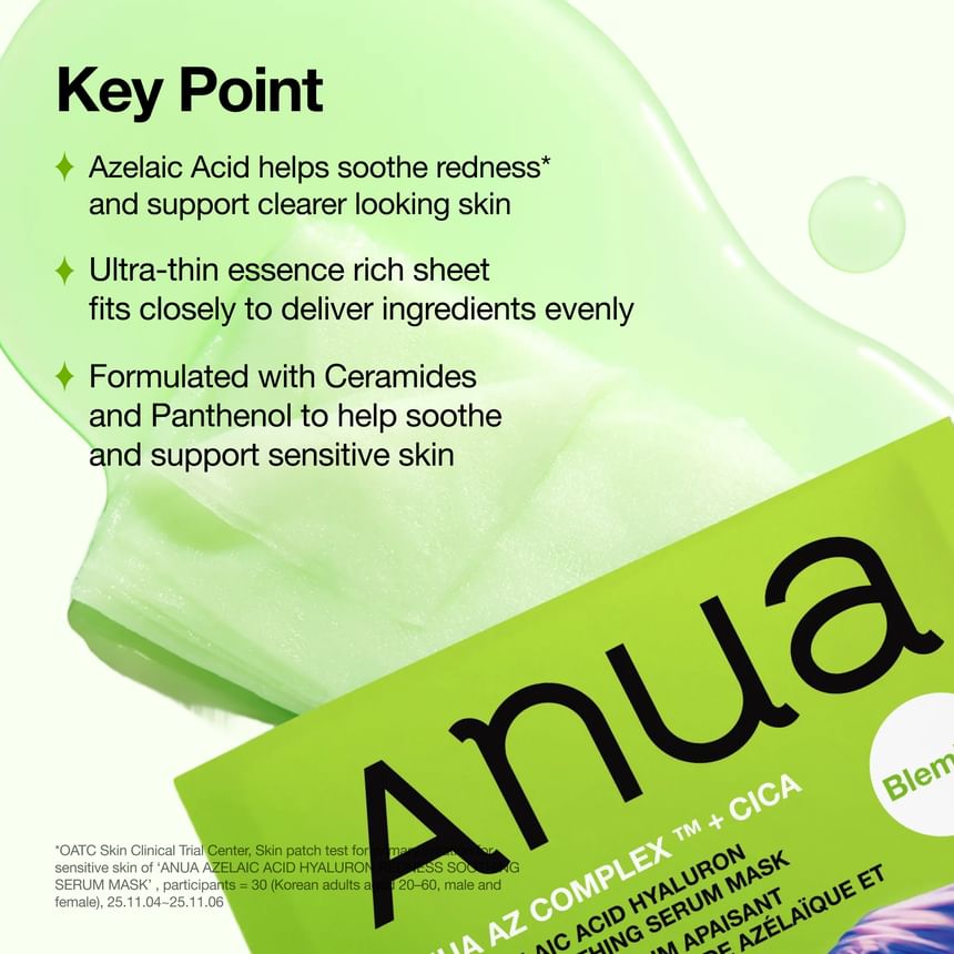 ANUA × KPOP DEMON HUNTERS  AZELAIC ACID HYALURON REDNESS SOOTHING SERUM MASK 23ML