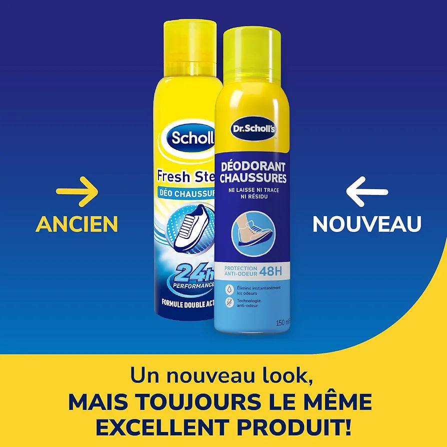 DR.SCHOLL'S DÉODORANT CHAUSSURES PROTECTION ANTI-ODEUR 48H 150 ML