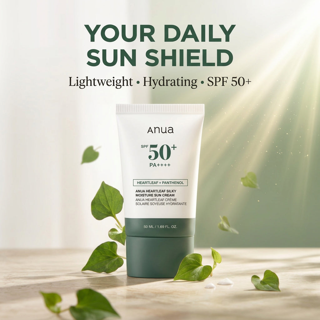 ANUA HEARTLEAF +PANTHENOL SILKY MOISTURE SUN CREAM( NEW) 50ML