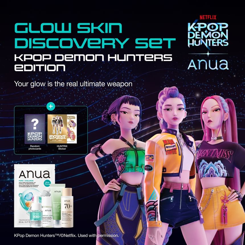 ANUA × KPOP DEMON HUNTERS GLOW SKIN DISCOVERY SET 5PCS