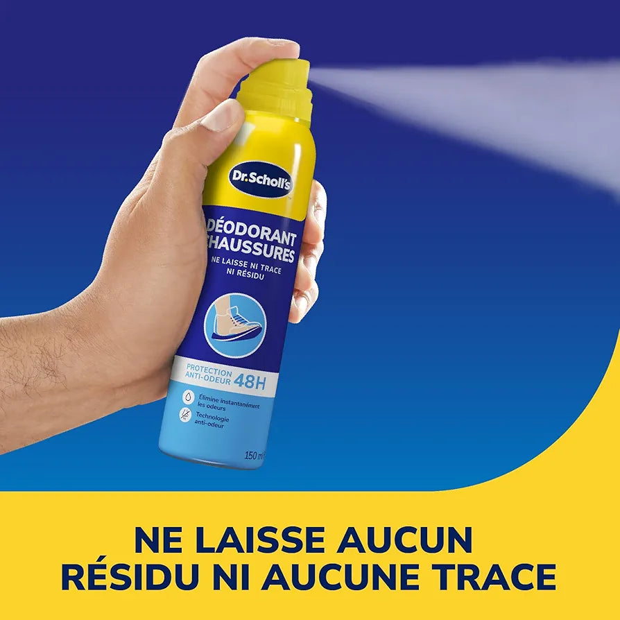 DR.SCHOLL'S DÉODORANT CHAUSSURES PROTECTION ANTI-ODEUR 48H 150 ML