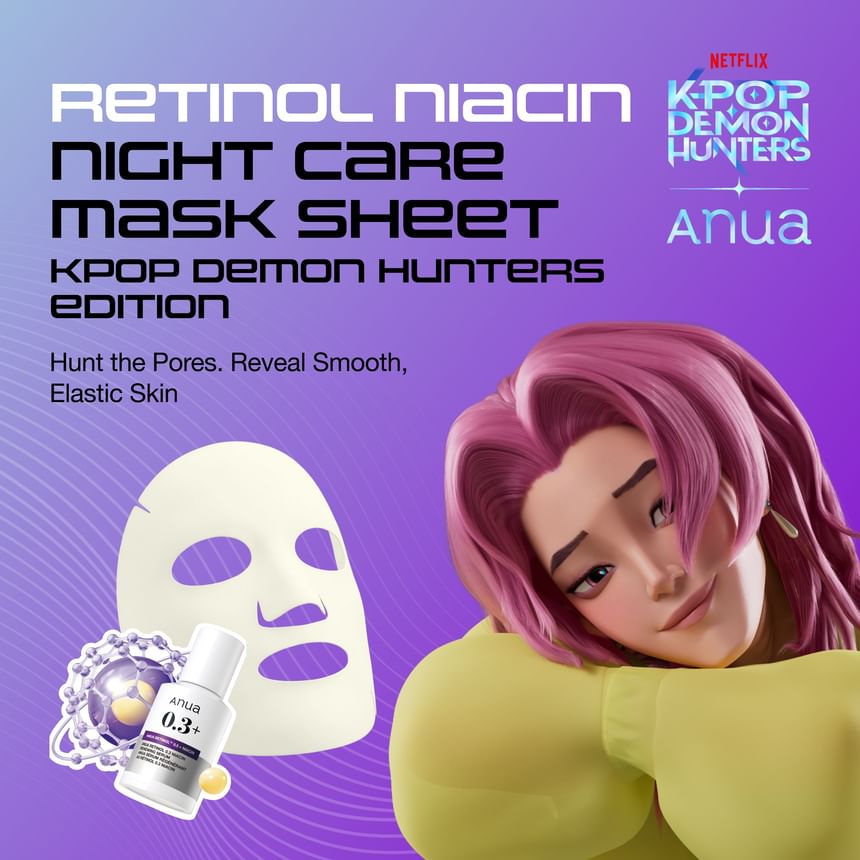 ANUA × KPOP DEMON HUNTERS RETINOL NIACIN  NIGHT CARE MASK 24ML