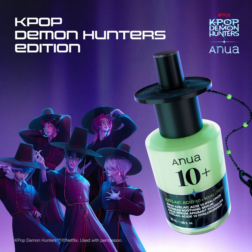 ANUA × KPOP DEMON HUNTERS AZELAIC ACID 10 HYALURON REDNESS SOOTHING SERUM 50ML