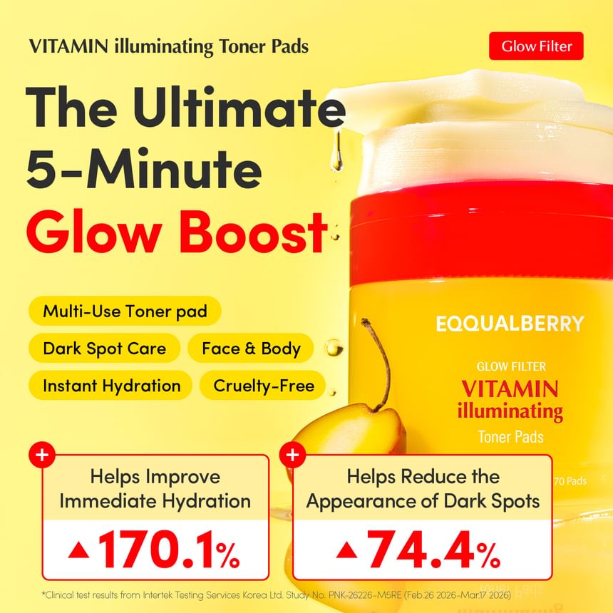 EQQUALBERRY VITAMIN ILLUMINATING TONER PADS 70PADS