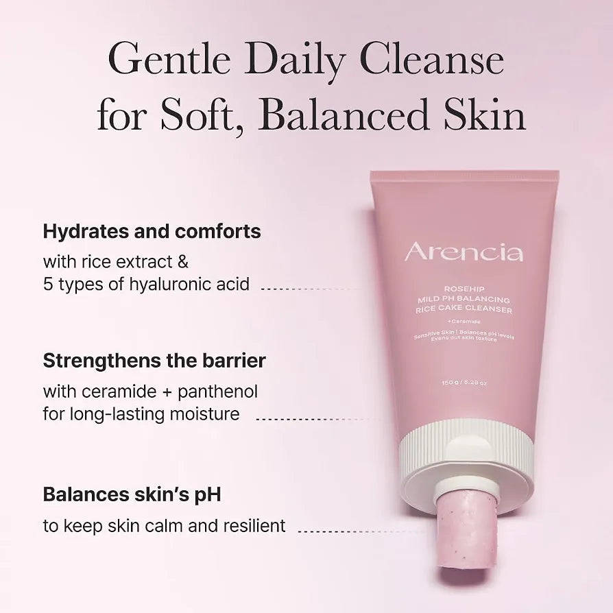 ARENCIA ROSEHIP MILD PH BALANCING RICE CAKE CLEANSER 150G