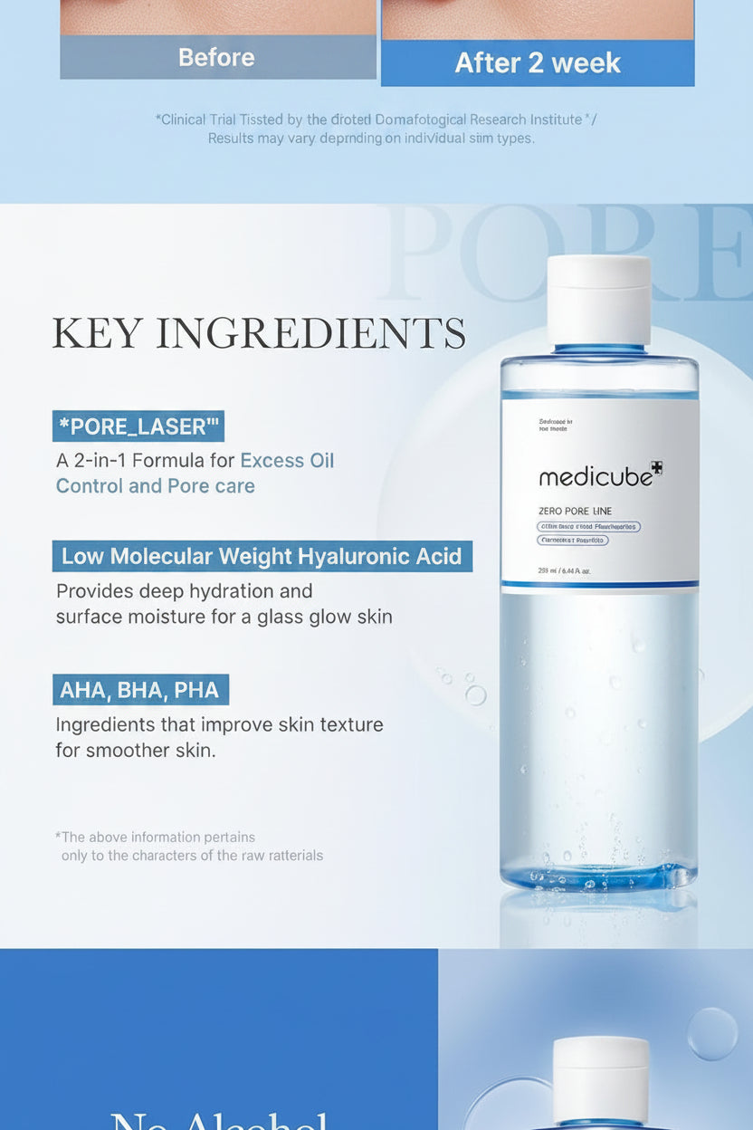 MEDICUBE ZERO PORE TONER 250 ML