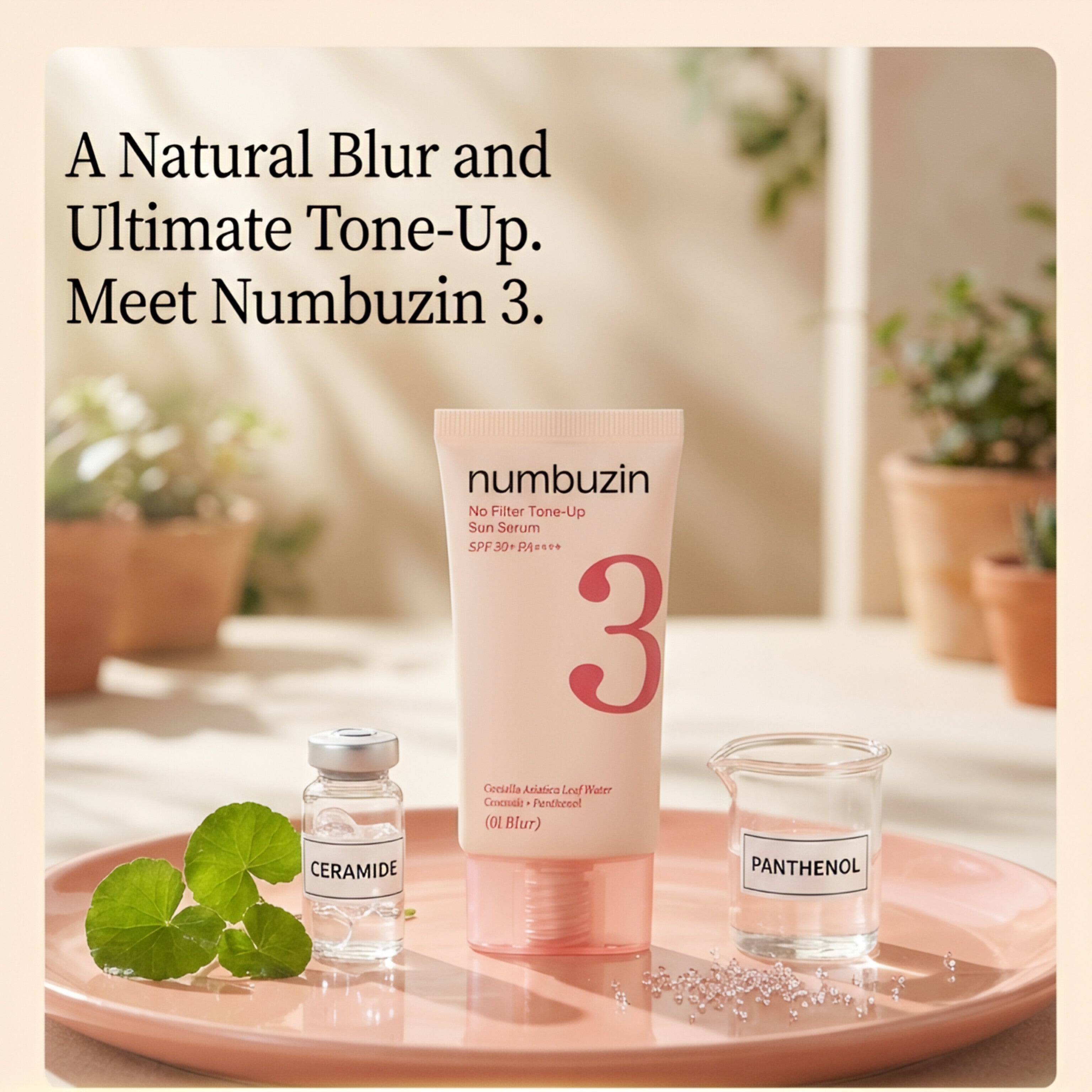 NUMBUZIN N3 NO FILTER TONE-UP SUN SERUM SPF50 PA+++ (01 BLUR ) 50 ML
