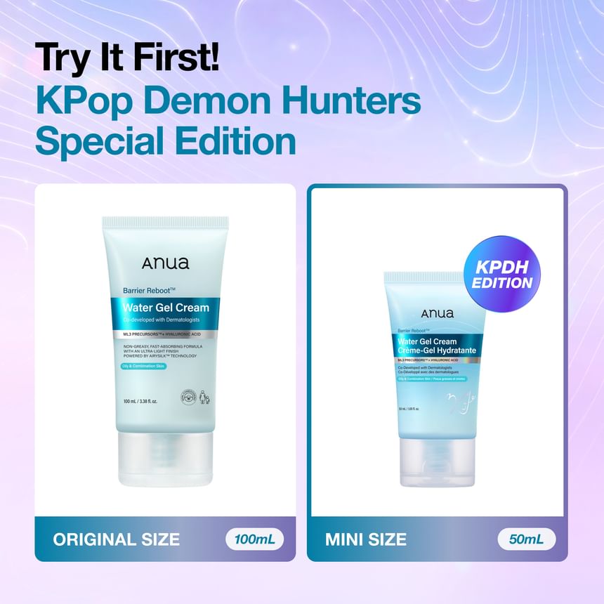 ANUA × KPOP DEMON HUNTERS BARRIER REBOOT WATER GEL CREAM  FOR OILY AND COMBINATION SKIN 50ML