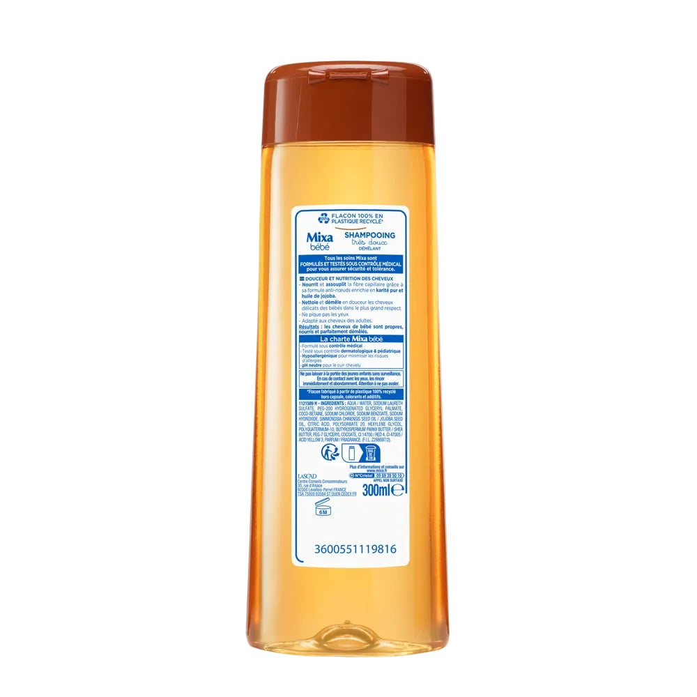 MIXA BÉBÉ SHAMPOOING TRÈS DOUX DÉMÊLANT KARITÉ PUR+ HUILE DE JOJOBA 300ML
