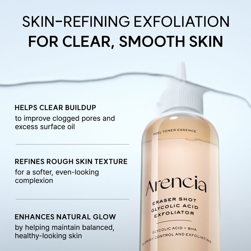 ARENCIA ERASER SHOT GLYCOLIC ACID EXFOLIATOR PEEL TONER ESSENCE 200 ML