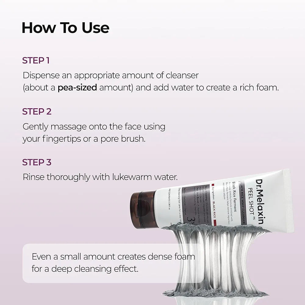 DR.MELAXIN PEEL SHOT BLACK RICE WHIP CLEANSER 100 ML