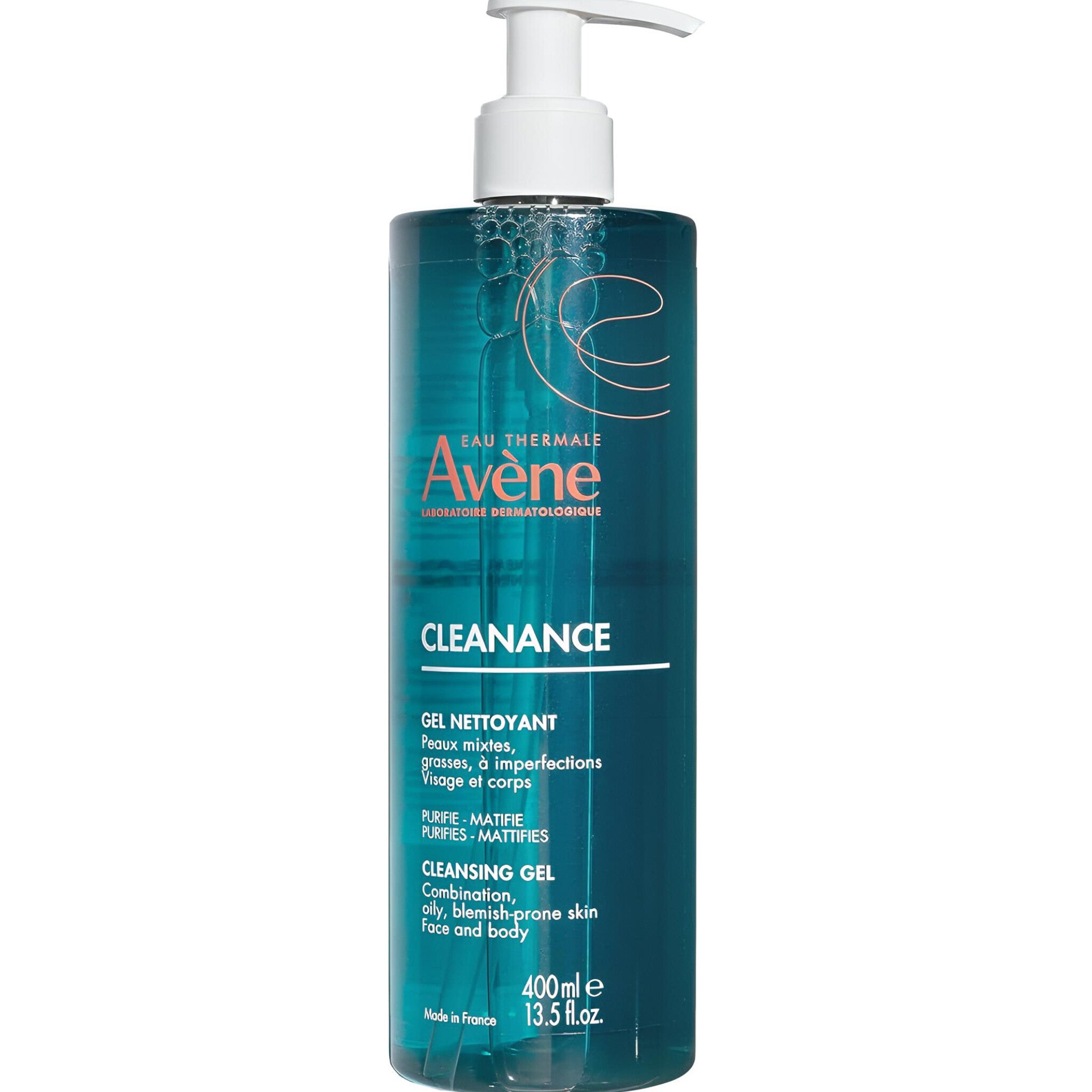 AVÈNE CLEANANCE GEL NETTOYANT PEUX MIXTES , GRASSES , À IMPERFECTIONS VISAGE ET CORPS 400ML