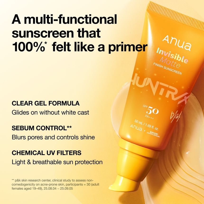 ANUA × KPOP DEMON HUNTERS INVISIBLE MATTE FINISH SUNSCREEN 50ML