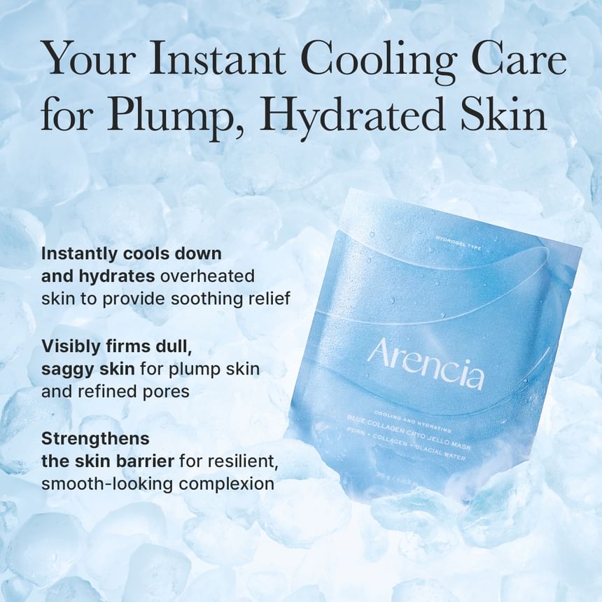 ARENCIA COOLING AND HYDRATING BLUE COLLAGEN CRYO JELLO MASK PDRN+ COLLAGEN+ GLACIAL WATER 35 G