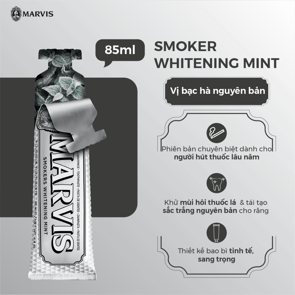 MARVIS SMOKERS WHITENING MINT 85ML