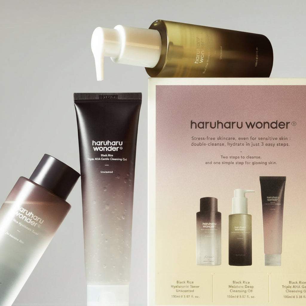 HARUHARU WONDER SKIN CARE SET FOR BRIGHTENING & MOISTURIZING  3PCS