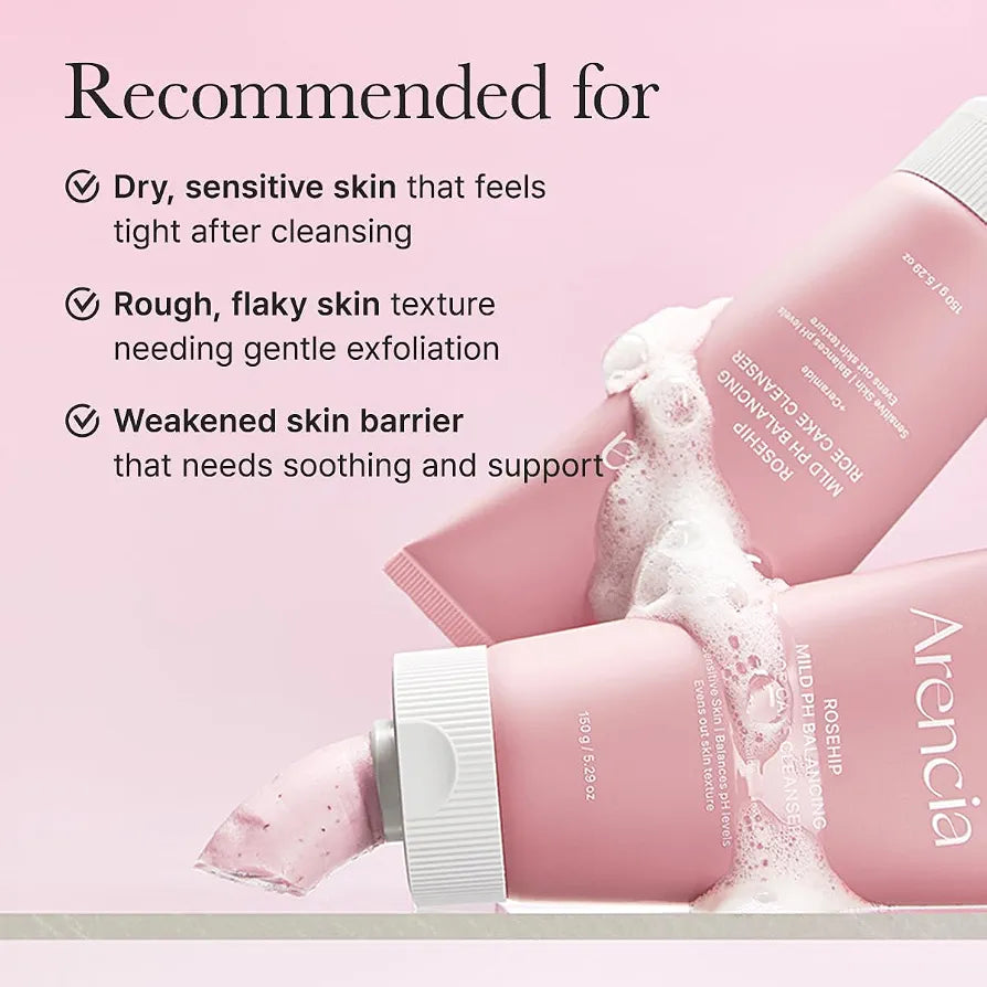 ARENCIA ROSEHIP MILD PH BALANCING RICE CAKE CLEANSER 150G