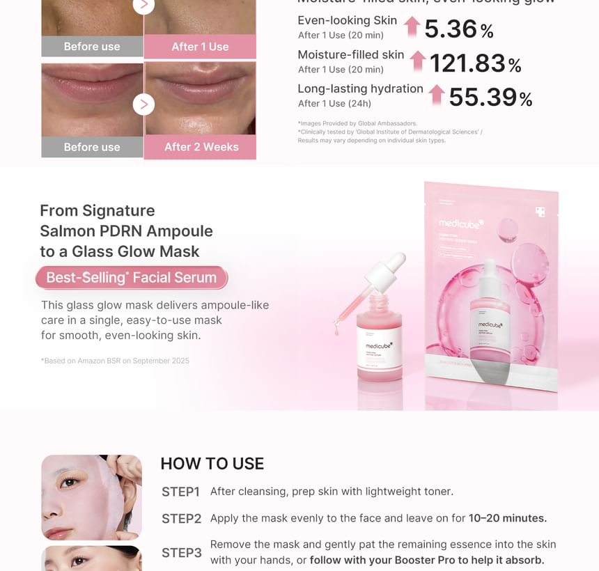 MEDICUBE PDRN PINK PEPTIDE SERUM MASK 23ML