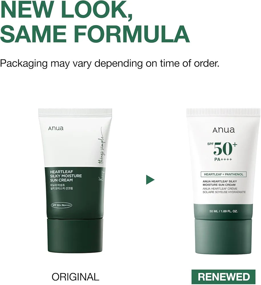 ANUA HEARTLEAF +PANTHENOL SILKY MOISTURE SUN CREAM( NEW) 50ML
